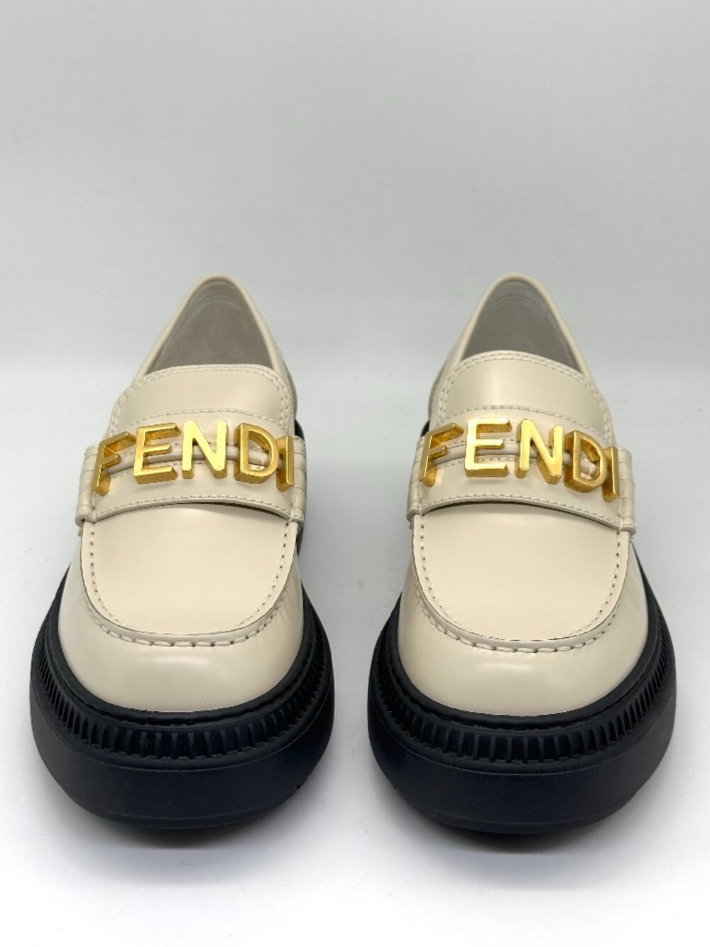 FENDI Fendigraphy Graphy Signature Logo Leather Platform Loafers Shoes - Picture 6 of 16